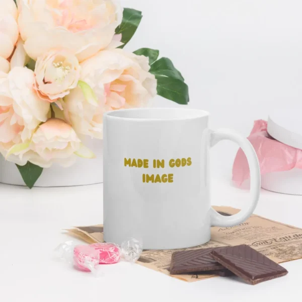 Made in Gods image White glossy mug - Image 4