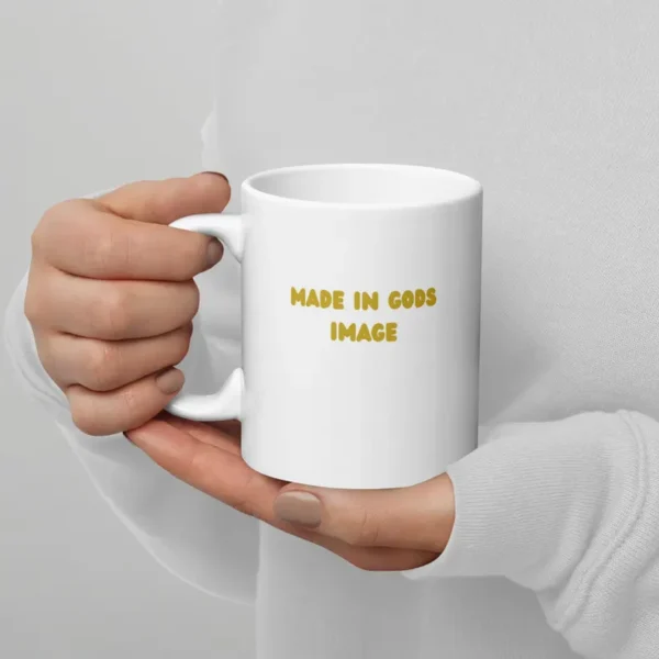 Made in Gods image White glossy mug - Image 3