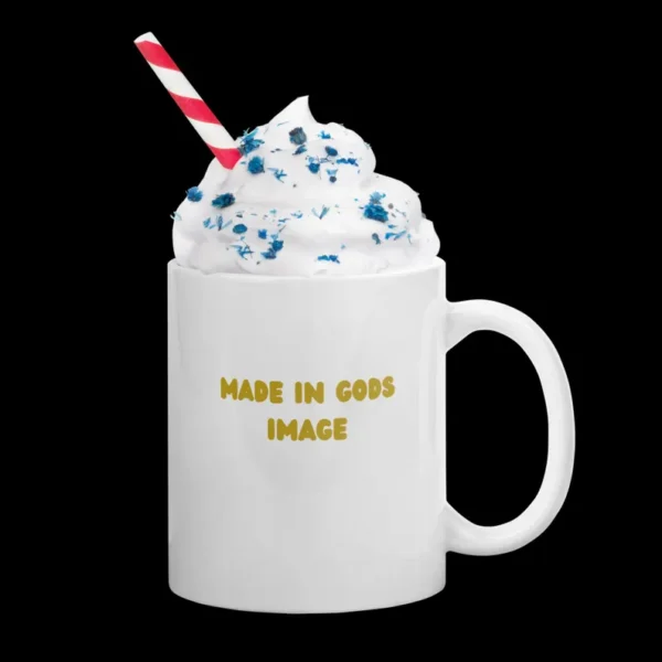 Made in Gods image White glossy mug - Image 2