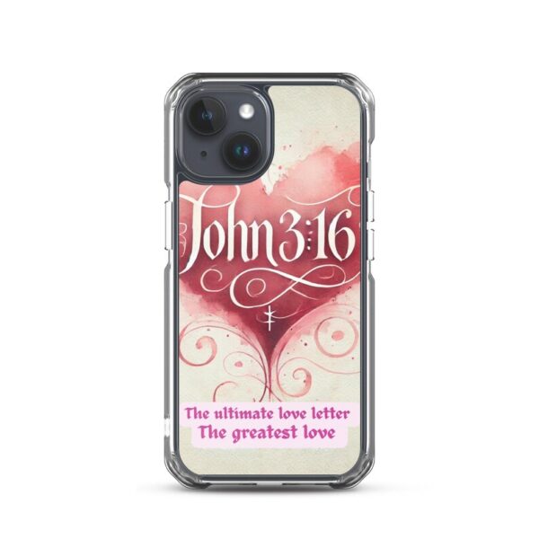 The greatest love Christian theme Clear Case for iPhone® 15 - Image 7