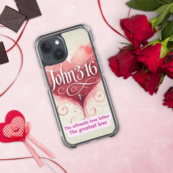 The greatest love Christian theme Clear Case for iPhone® 15 - Image 5