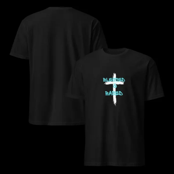 Christian theme Short-Sleeve Unisex T-Shirt slogan - Blessed & based. - Image 3