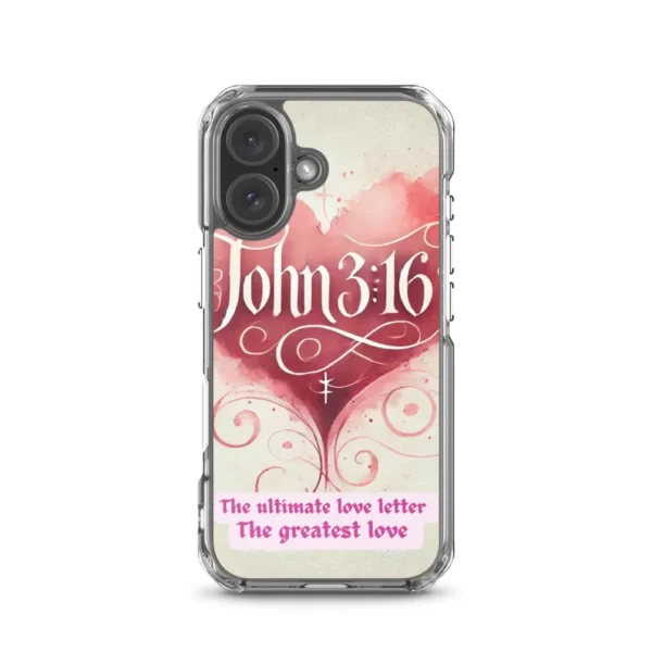 The greatest love Christian theme Clear Case for iPhone® 16 - Image 6