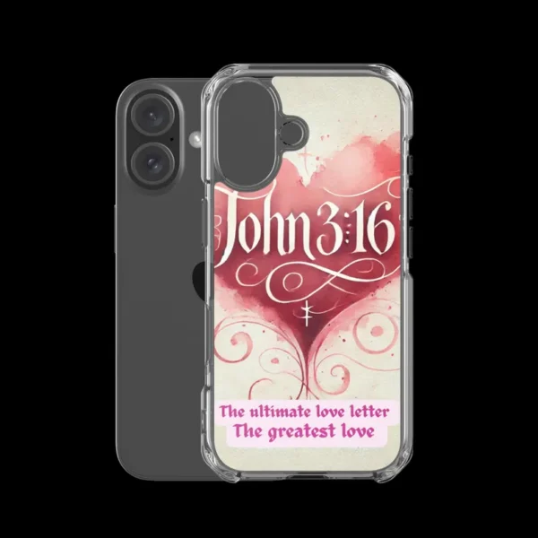 The greatest love Christian theme Clear Case for iPhone® 16 - Image 3