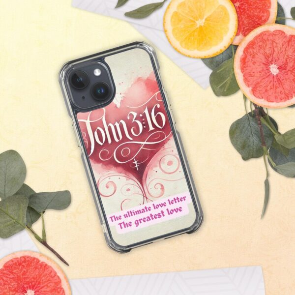 The greatest love Christian theme Clear Case for iPhone® 15 - Image 3