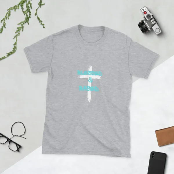 Christian theme Short-Sleeve Unisex T-Shirt slogan - Blessed & based. - Image 7