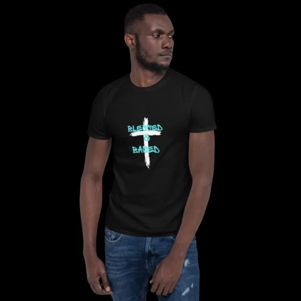 Christian theme Short-Sleeve Unisex T-Shirt slogan - Blessed & based. - Image 4